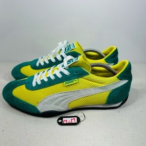 Puma Men's Green and Yellow Sneakers size 11